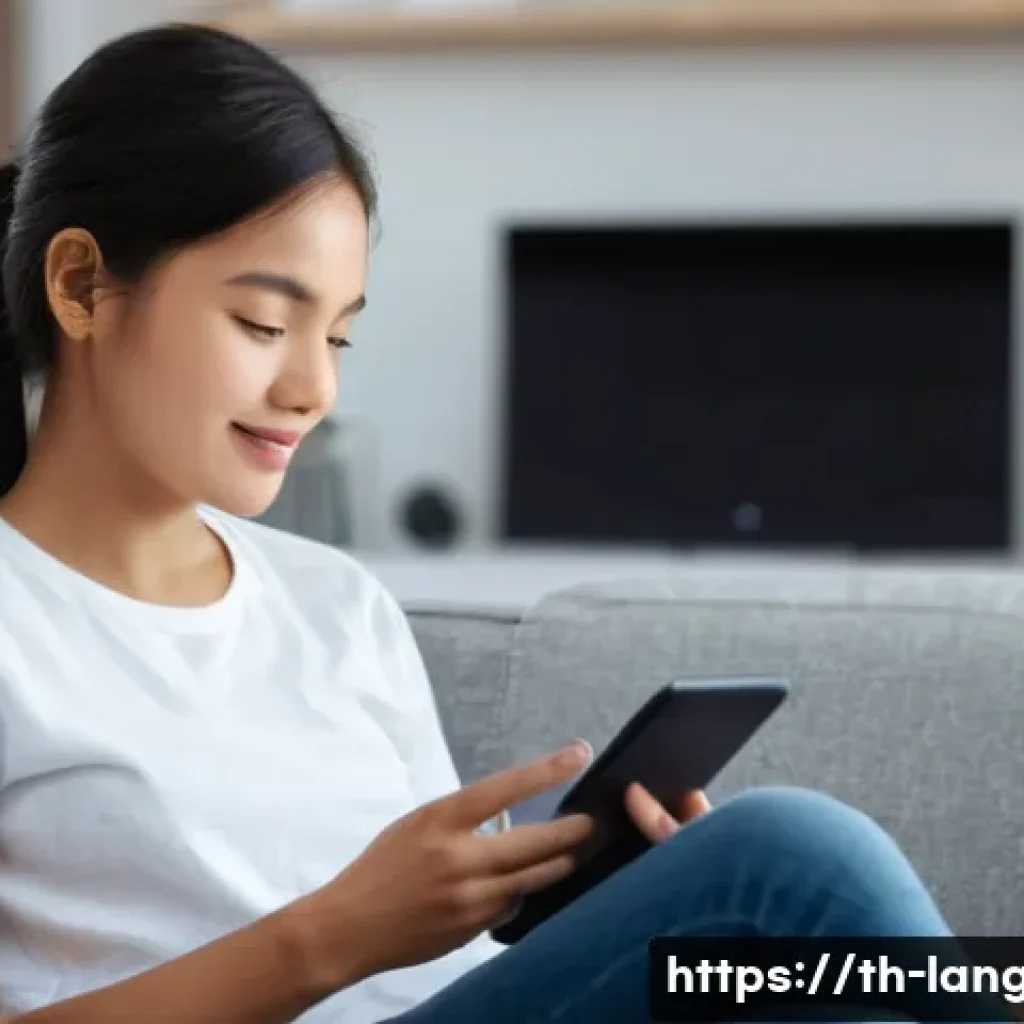 언어 교육에서의 말하기 향상법 - **Prompt 1: AI-Powered Home Practice Session**
"A cozy indoor scene featuring a young woman (aro...