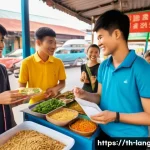 Home 21 언어 교육에서의 수행 평가 - A lively Thai language classroom scene where diverse students, wearing casual but neat clothes, enga...